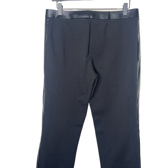 Tory Burch Pants Womens Medium Faux Leather Panels Black Ankle Zip Work Casual - Picture 6 of 13